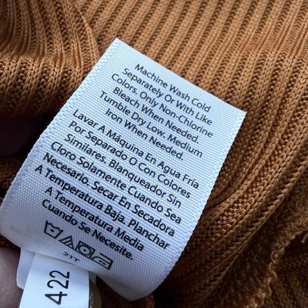 NEW Free Assembly Collared Cardigan L Brown Ribbed Gold Buttons - Picture 5 of 7